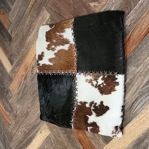 2 Brown leather Cowhide pillowcase Authentic